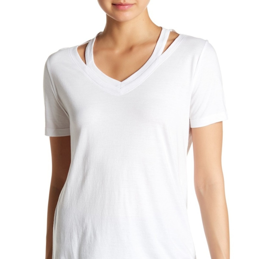 Cutout Neck Tee - White